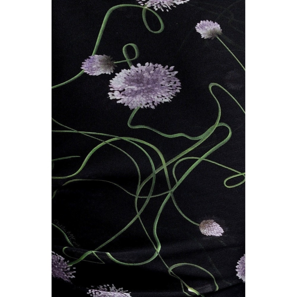 Stella McCartney Ruched Waist Twisted Floral Mesh Dress Black Size XS, Size Med - Picture 15 of 17